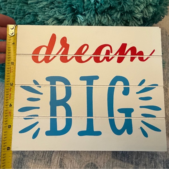 Dream Big Wall or Shelf Decor Sign - Red and Blue - Picture 4 of 6